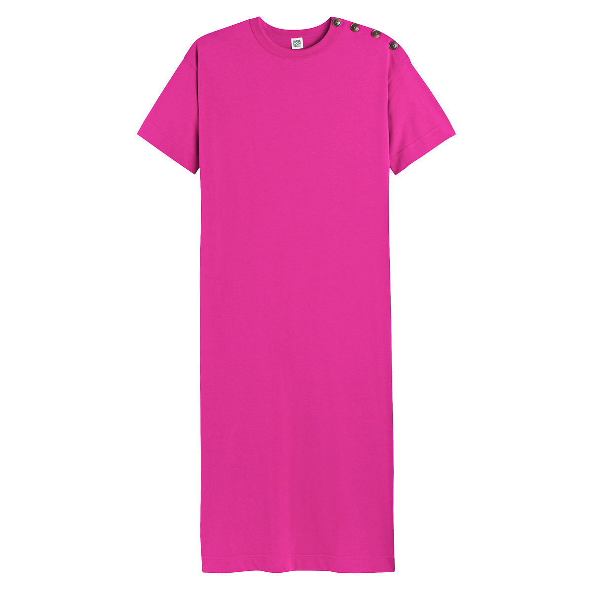 COLEÇÃO LA REDOUTE<br>Vestido longo em jérsei, fechamento com botão no ombro
