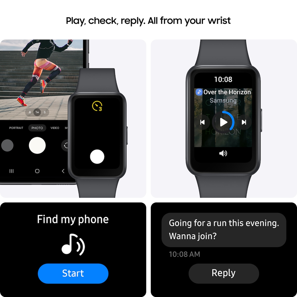 Samsung Galaxy Fit3 aktivitetsmåler (mørk grå)