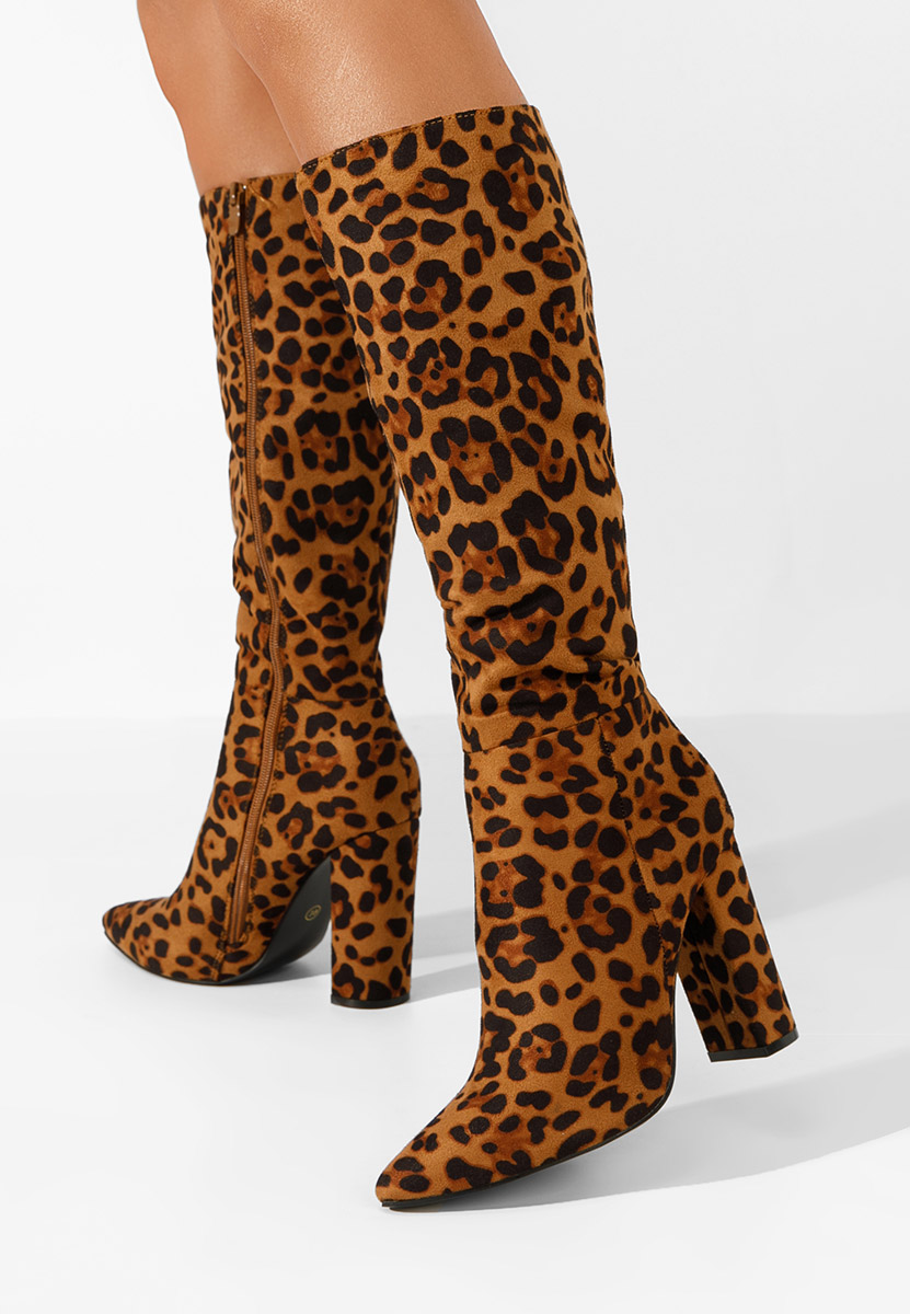 Bottes à talon carré leopard Alyndra