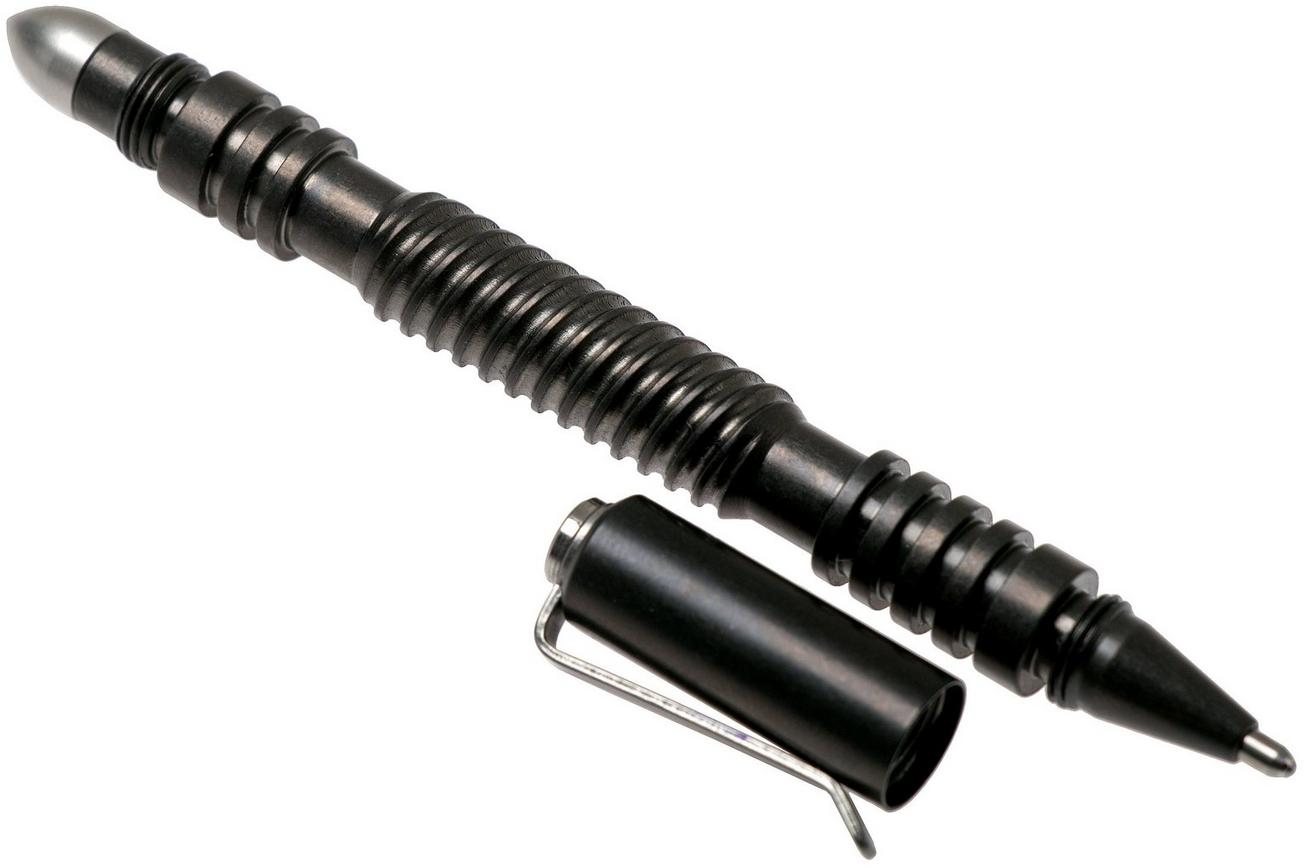 Rick Hinderer Spiral Investigator Pen Stainless Steel, Stonewash Black DLC, tactische pen