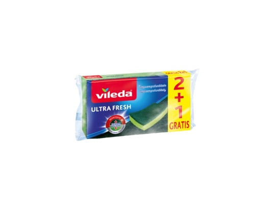 VILEDA - Seau + Balai Pack 6 chiffons microfibres ultrafresh et 6 éponges avec gra...
