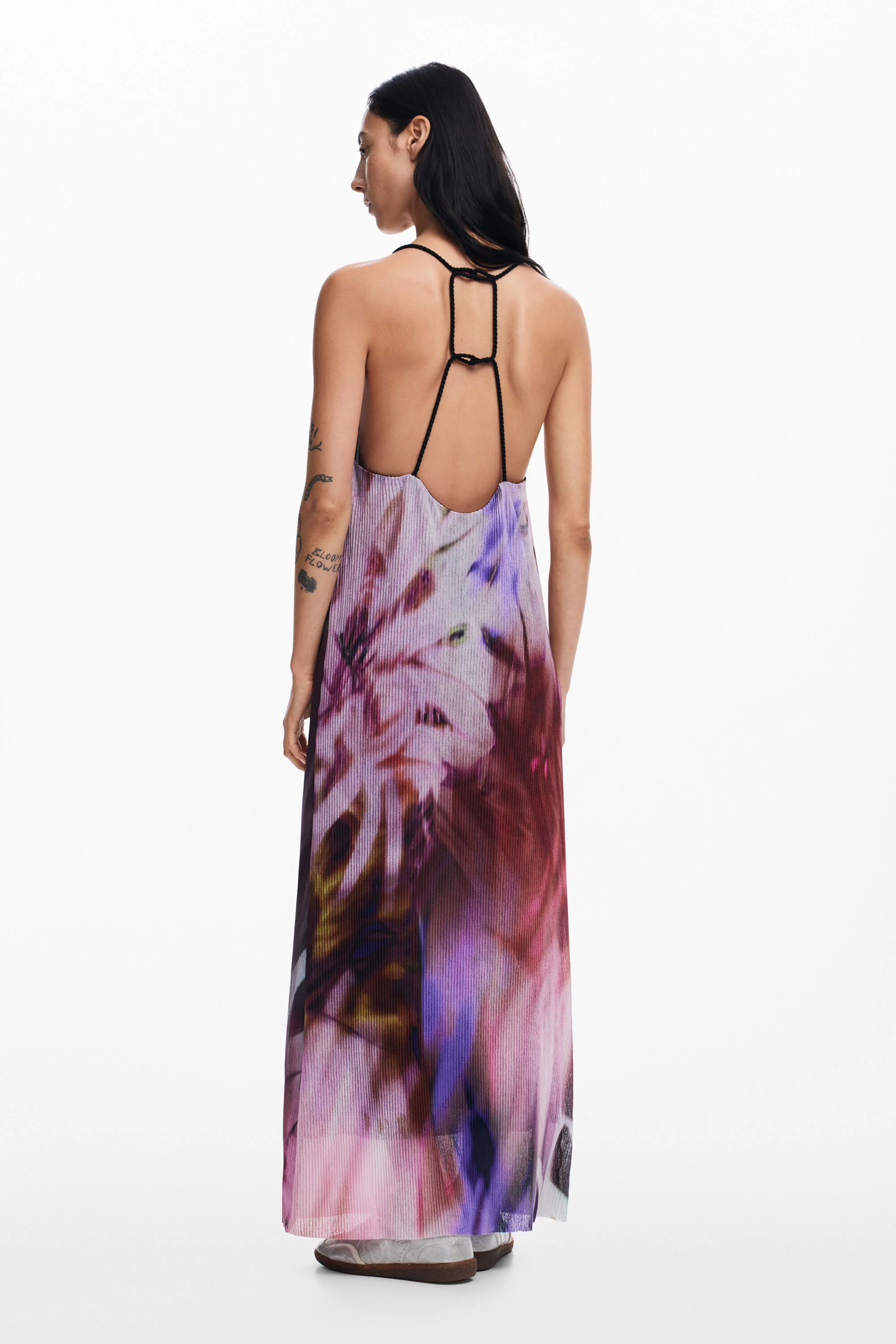 Vestido plisado estampado floral