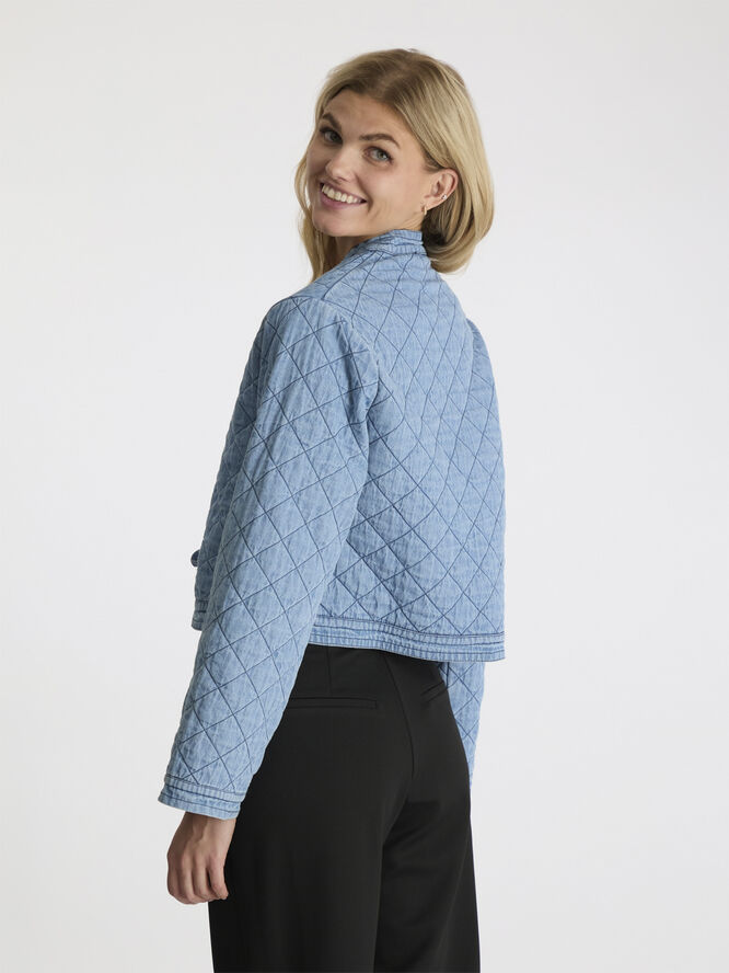 Neo Noir Dubbie Denim Quilt Jacket Blue