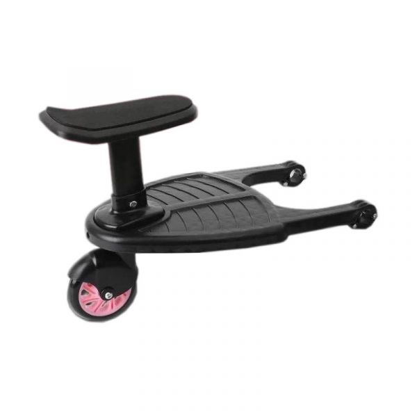 Adaptador Universal com Roda e Assento para Carrinho de Bebé Rosa