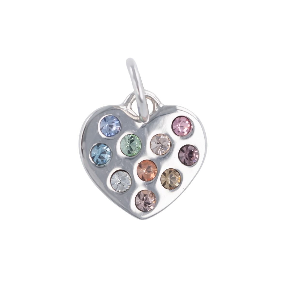 Pendentif argent rhodié multicolore