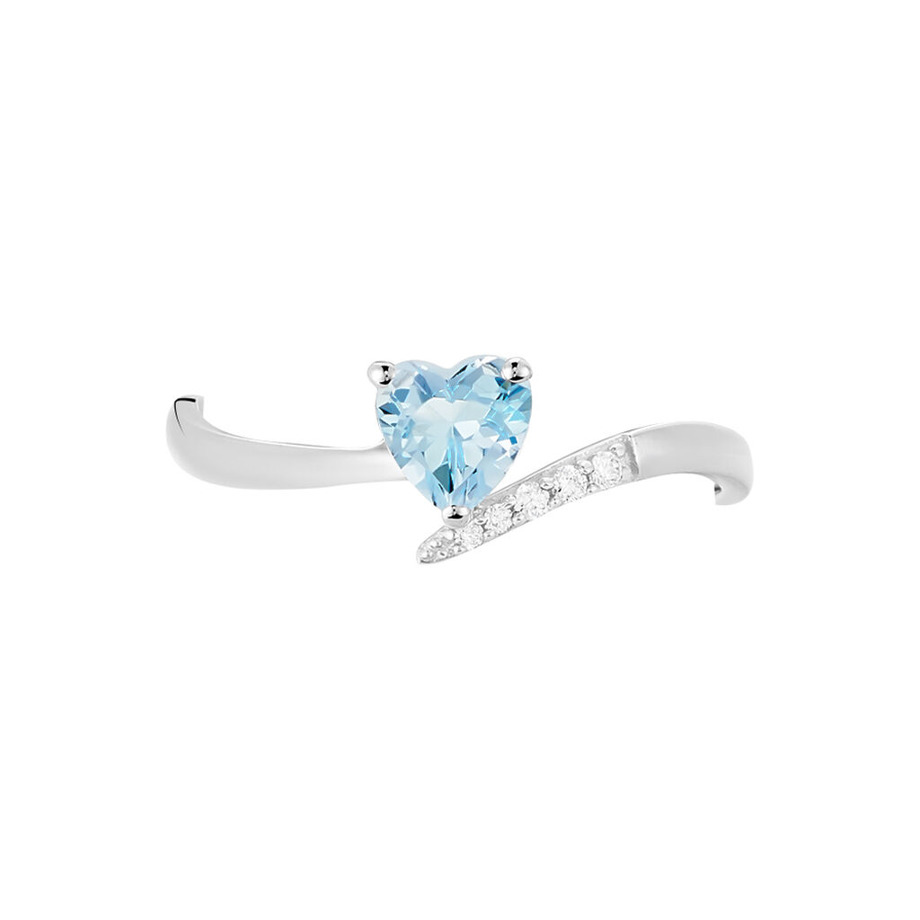 Bague Eva Or Blanc Topaze Et Oxyde De Zirconium