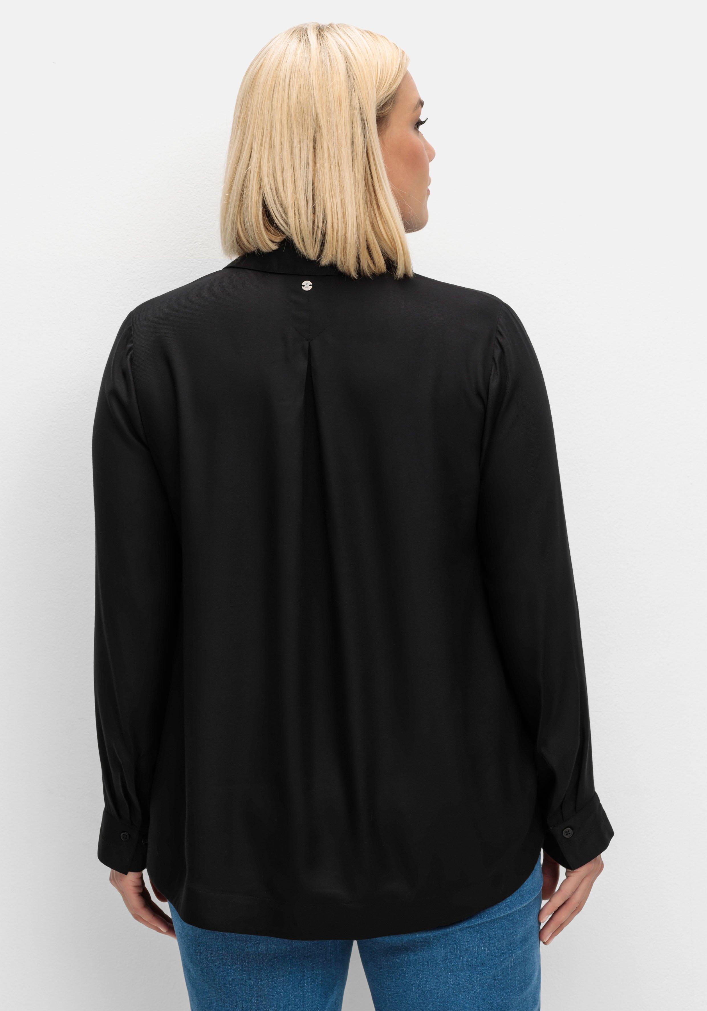Twill-Tunika mit Hemdkragen und Kellerfalte hinten