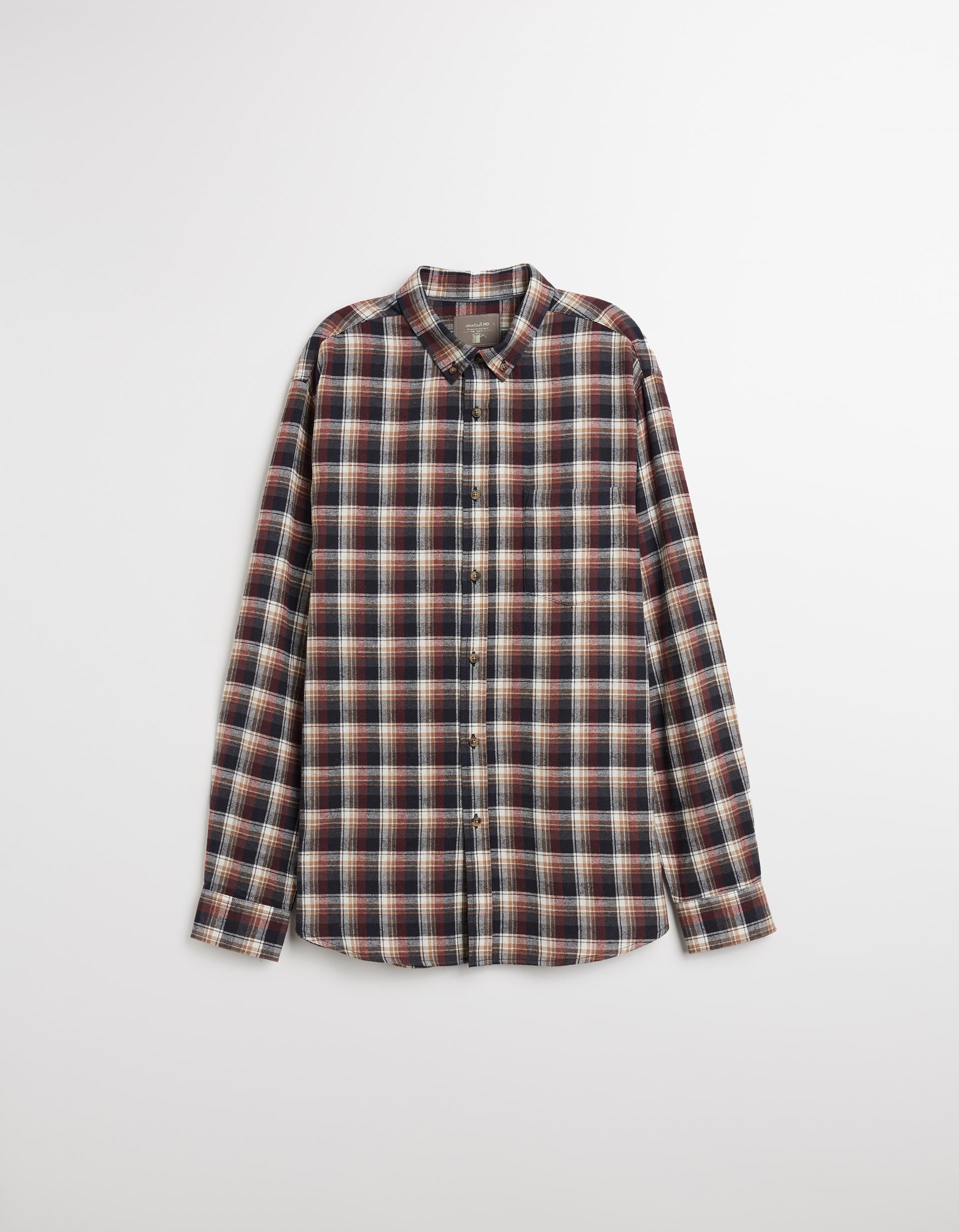 Camisa Flanela de Xadrez, Homem, Bege Escuro