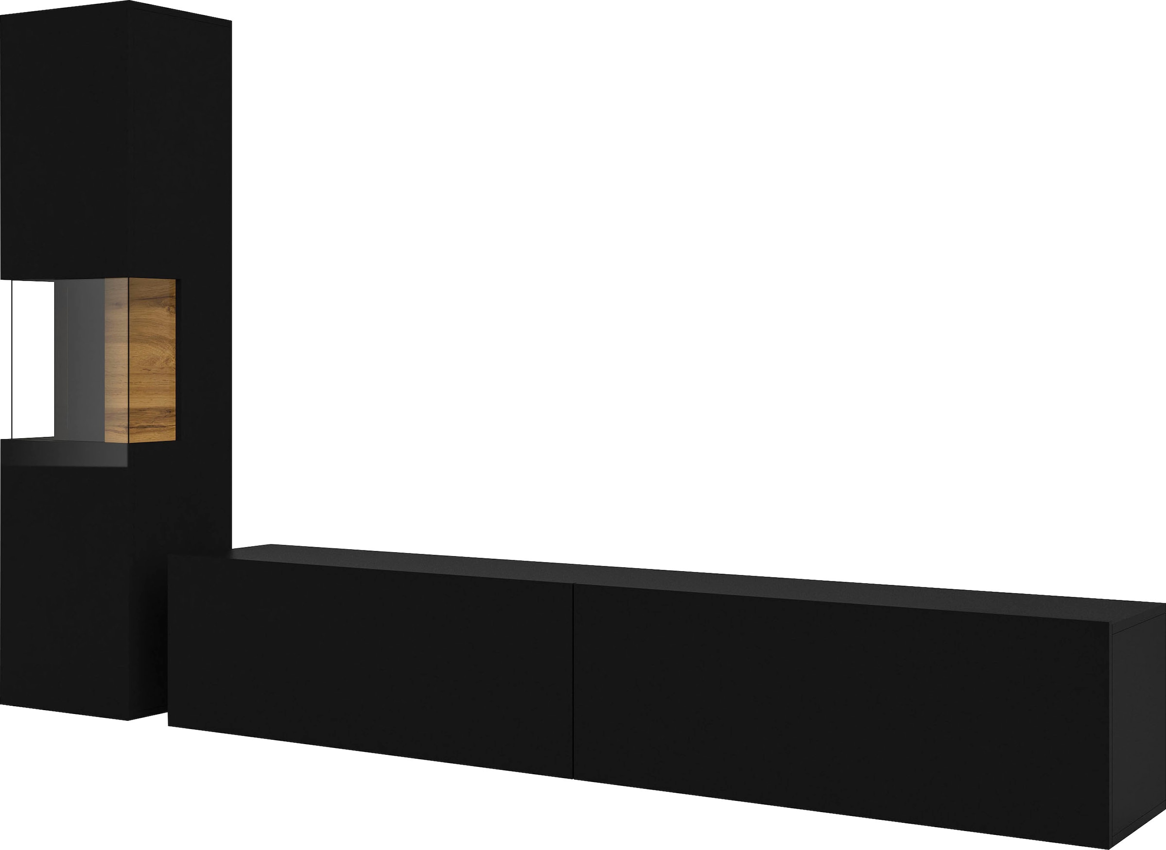 INOSIGN Wohnwand »Ava, Wohnzimmer-Set hängend/stehend montierbar, Vitrine, Lowboard«