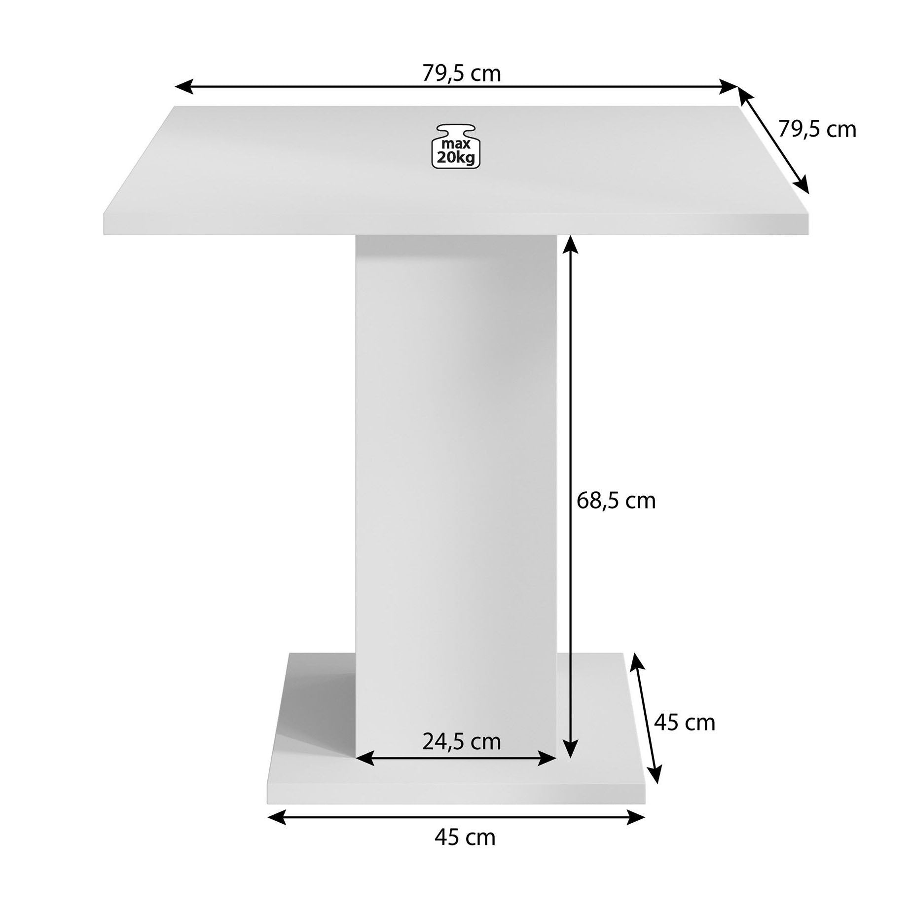 Swen - Eetkamertafel - Eiken - 80x80x69 cm