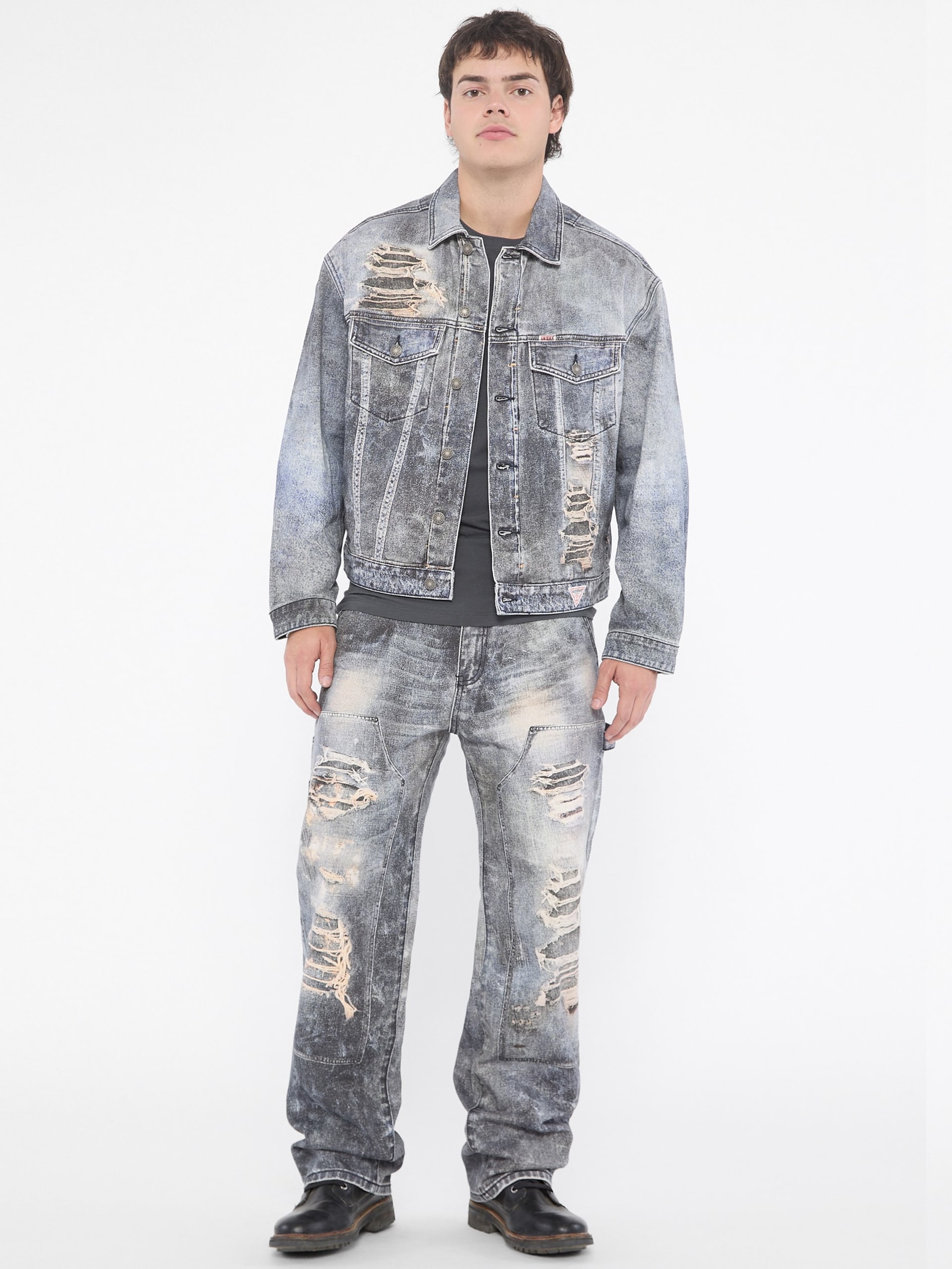 Calça jeans Carpenter com painel estampado da GUESS Originals