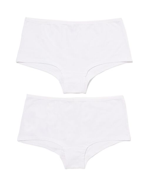 2 shorties femme coton stretch blanc