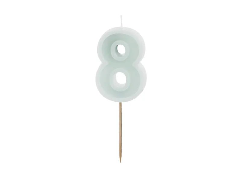 8 Jaar Kaars Lichtgroen 10cm