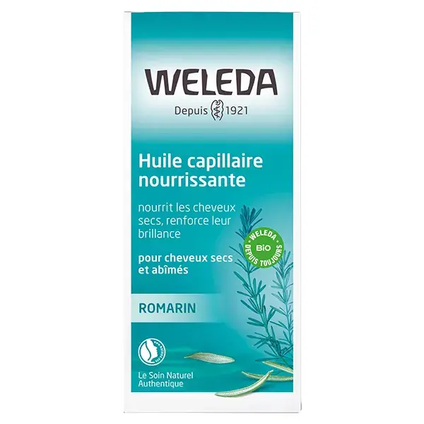 Óleo capilar nutritivo de alecrim orgânico Weleda 50ml