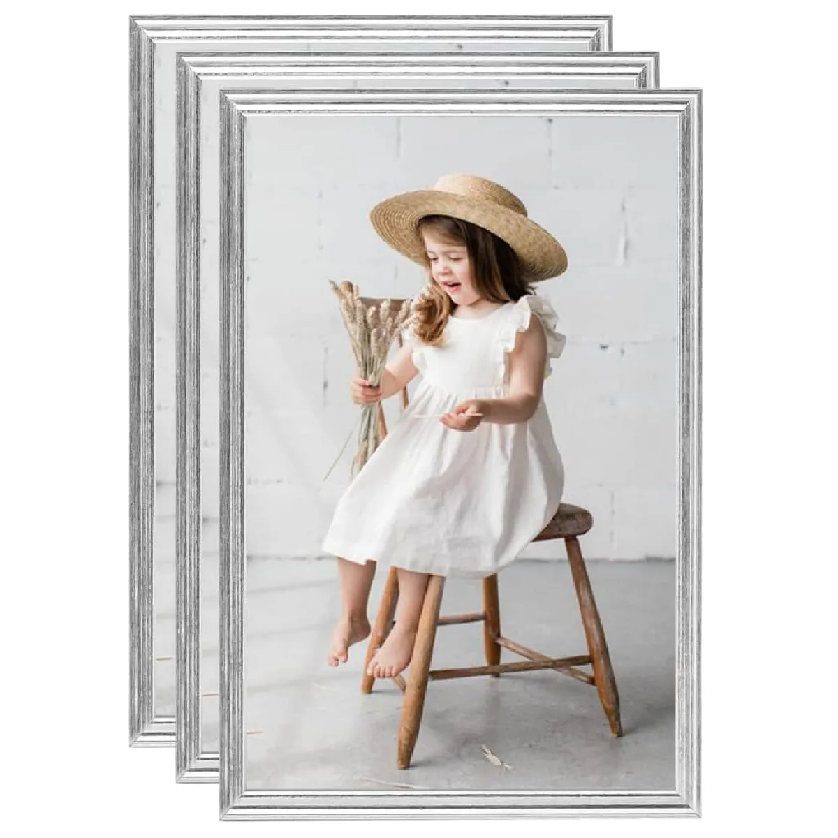 vidaXL Collage cadres 3 pcs 21x29.7 cm argenté