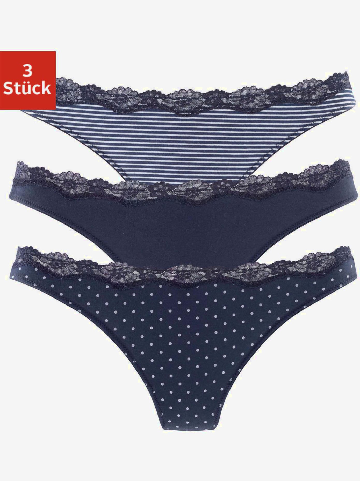 Lot de 3 strings lascana
