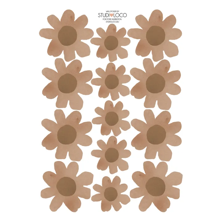 Studio Loco Stickers muraux Floral | Marron