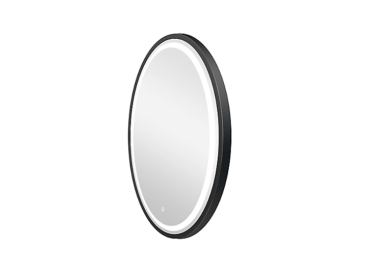 Miroir de salle de bains lumineux LED noir rond Ø80, MPGlass Naos Black