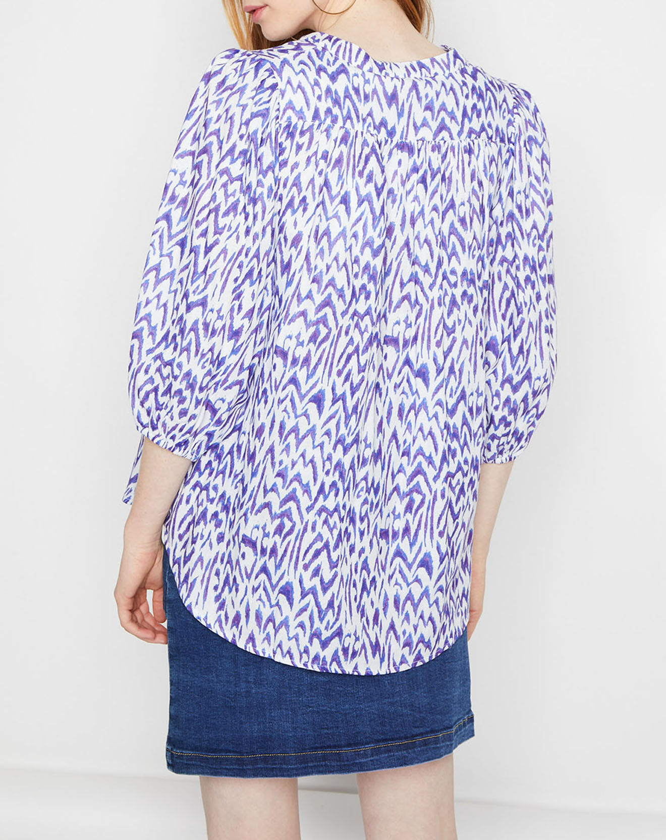 La Petite Etoile Chemise Nata imprimée indigo/blanc