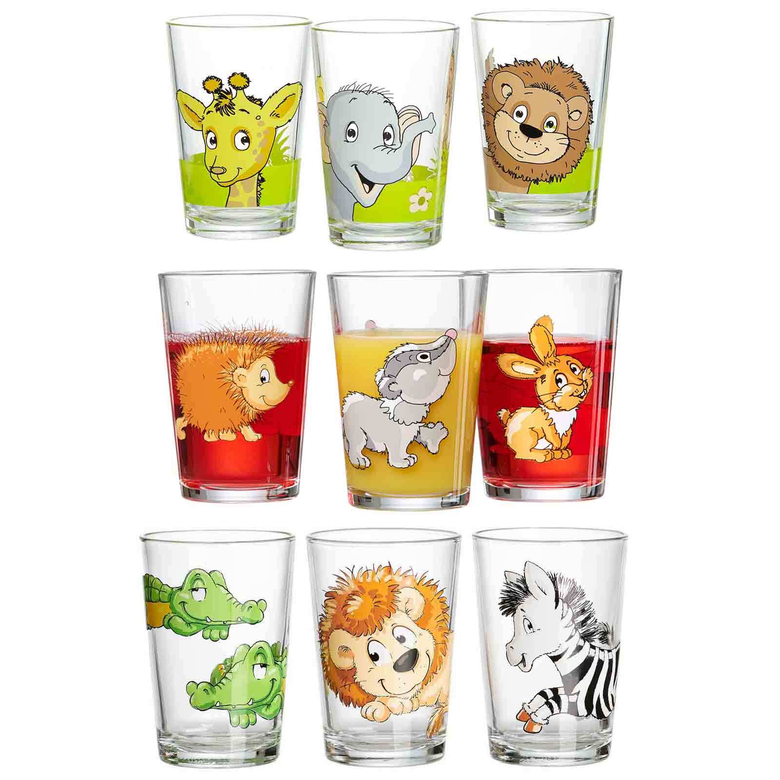 Ritzenhoff & Breker Kindergläser Dschungel/Wald/Zoo 205 ml 9er Set