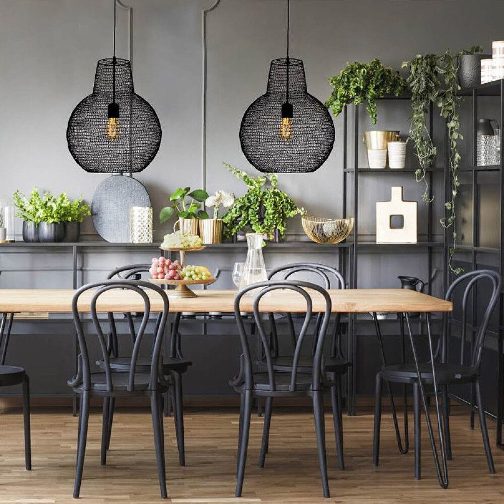TAKLAMPE ANETA LIGHTING TRASSEL RUND SVART