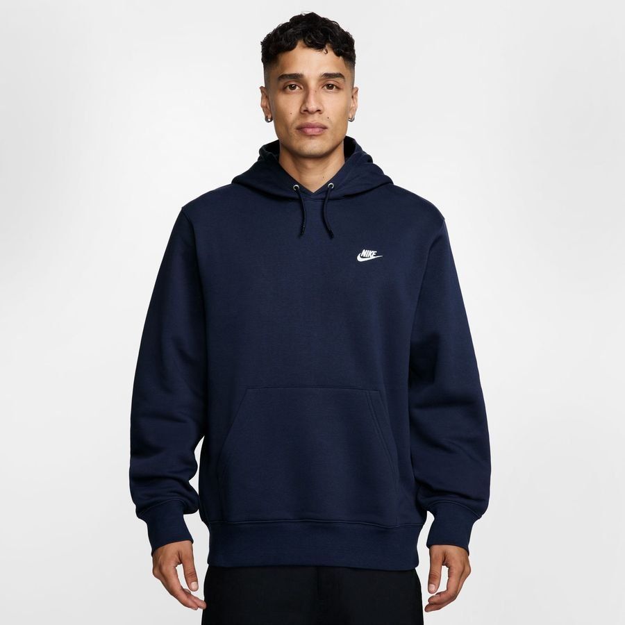 Nike Sweat à Capuche Club - Bleu Foncé/Blanc