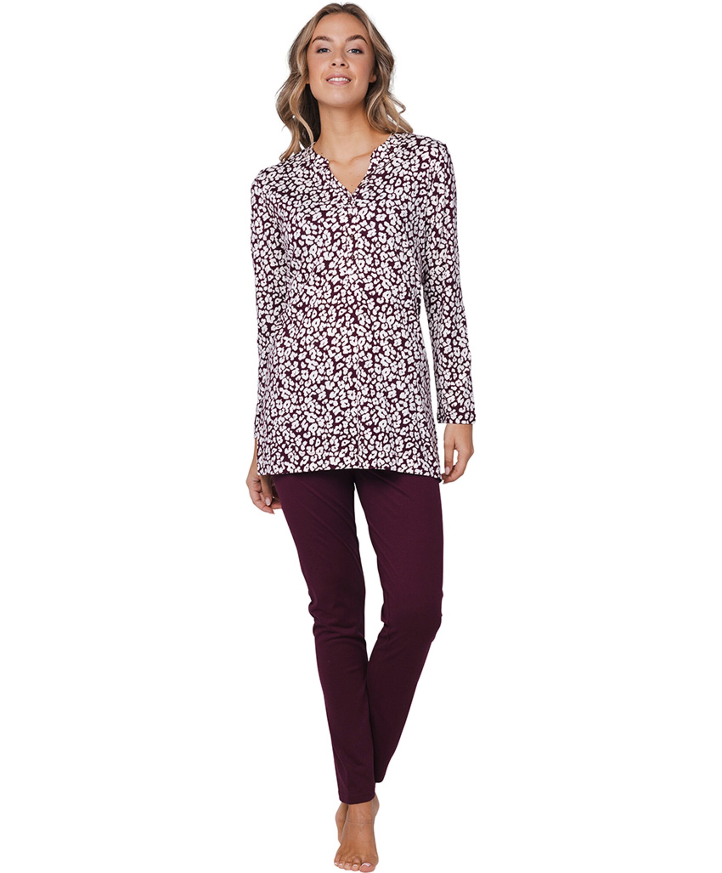 Pastunette Dames pyjamaset bordeaux
