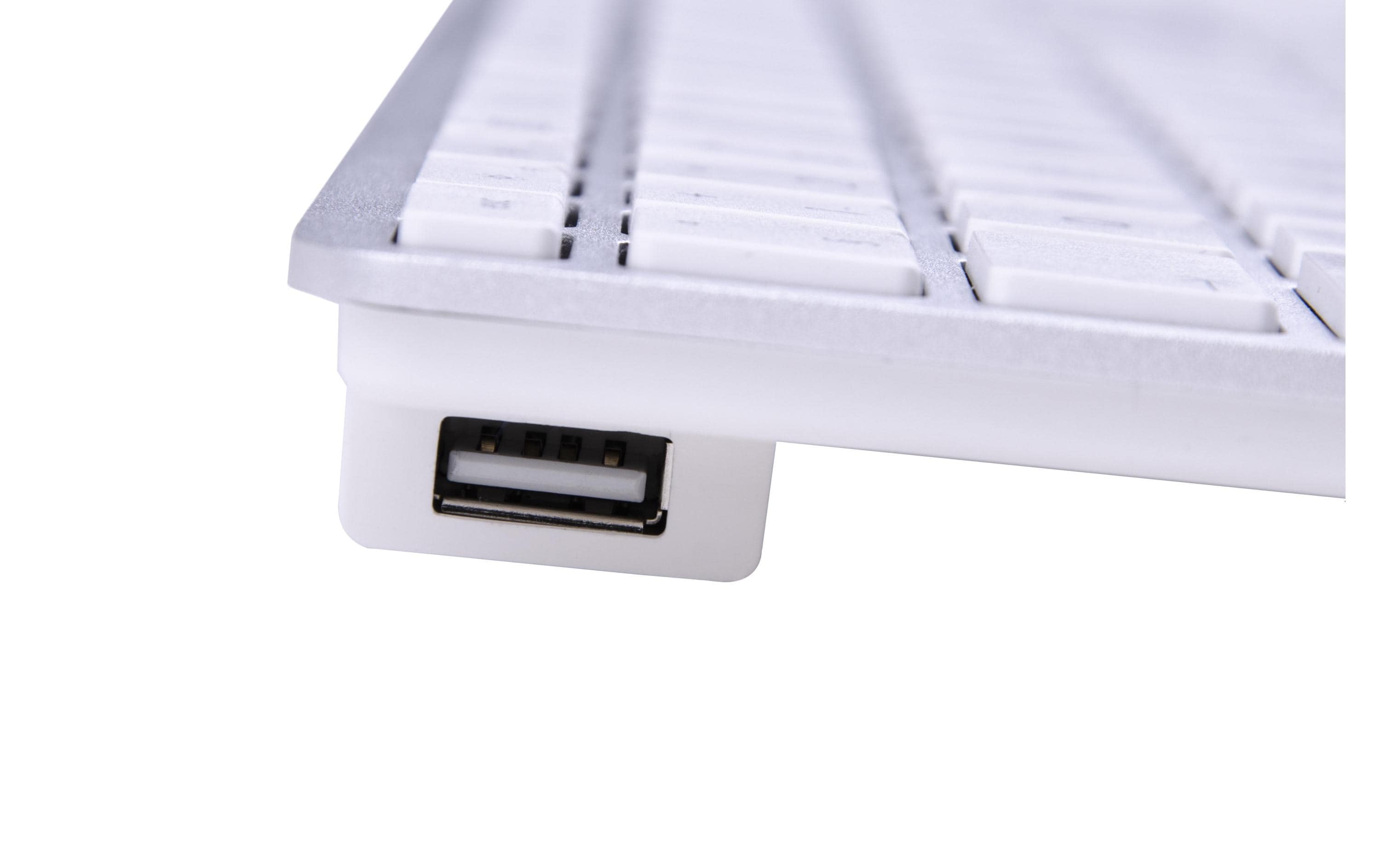 Tastatur KB-1243 Silber, Mac CH-Layout mit ZiffernblockElegante Mac-Tastatur mit Aluminiumcover