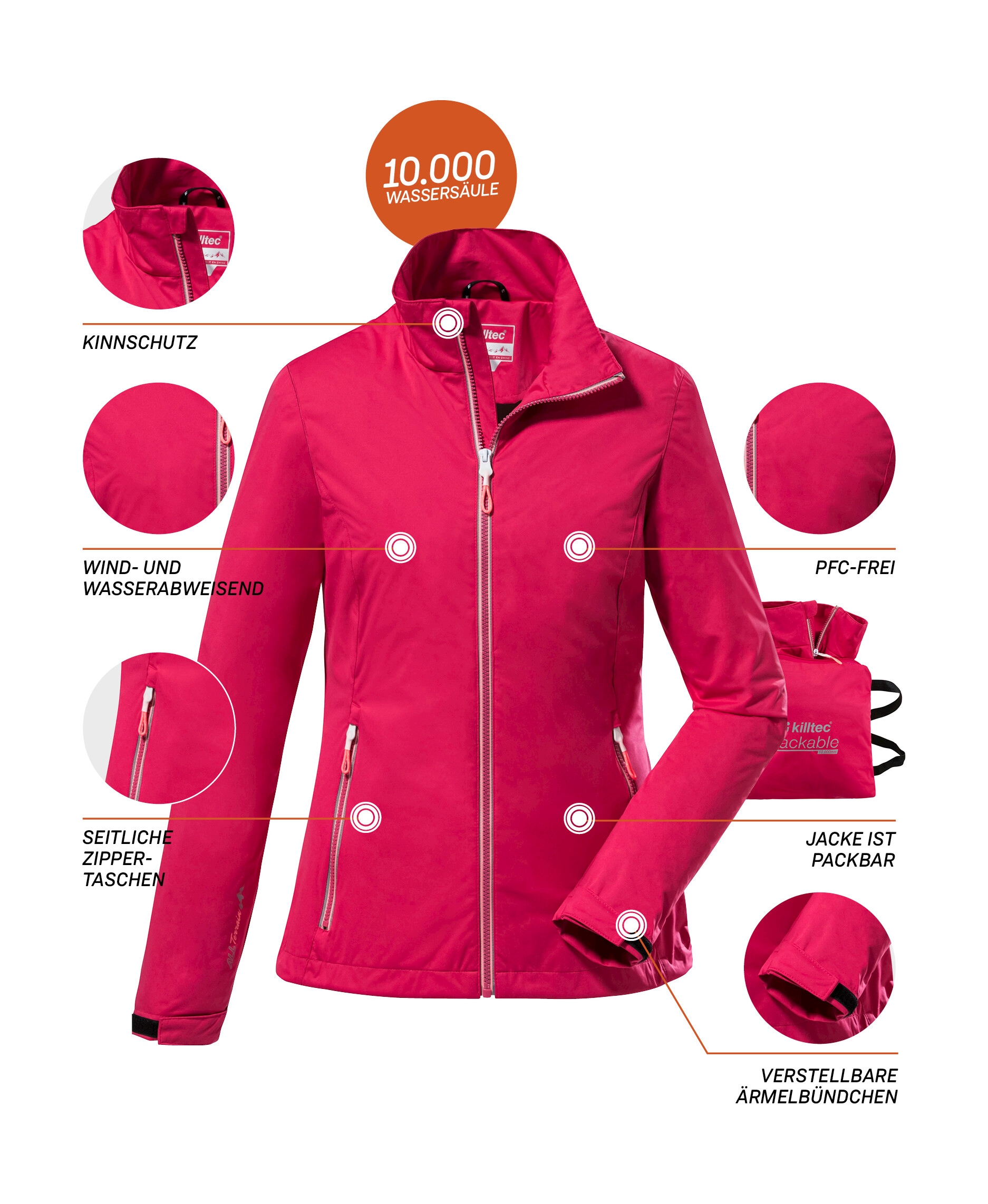 Killtec Softshelljacke »KOS 7 WMN SFTSHLL JCKT« Softshelljacke: wasserabweisend, atmungsaktiv, packbar