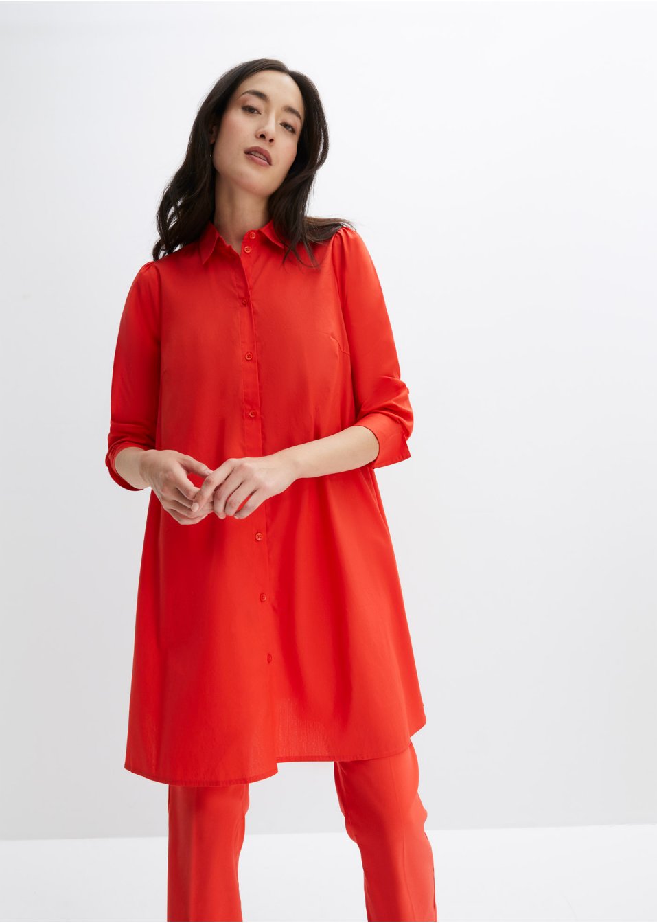 Blousejurk met afgeronde onderrand