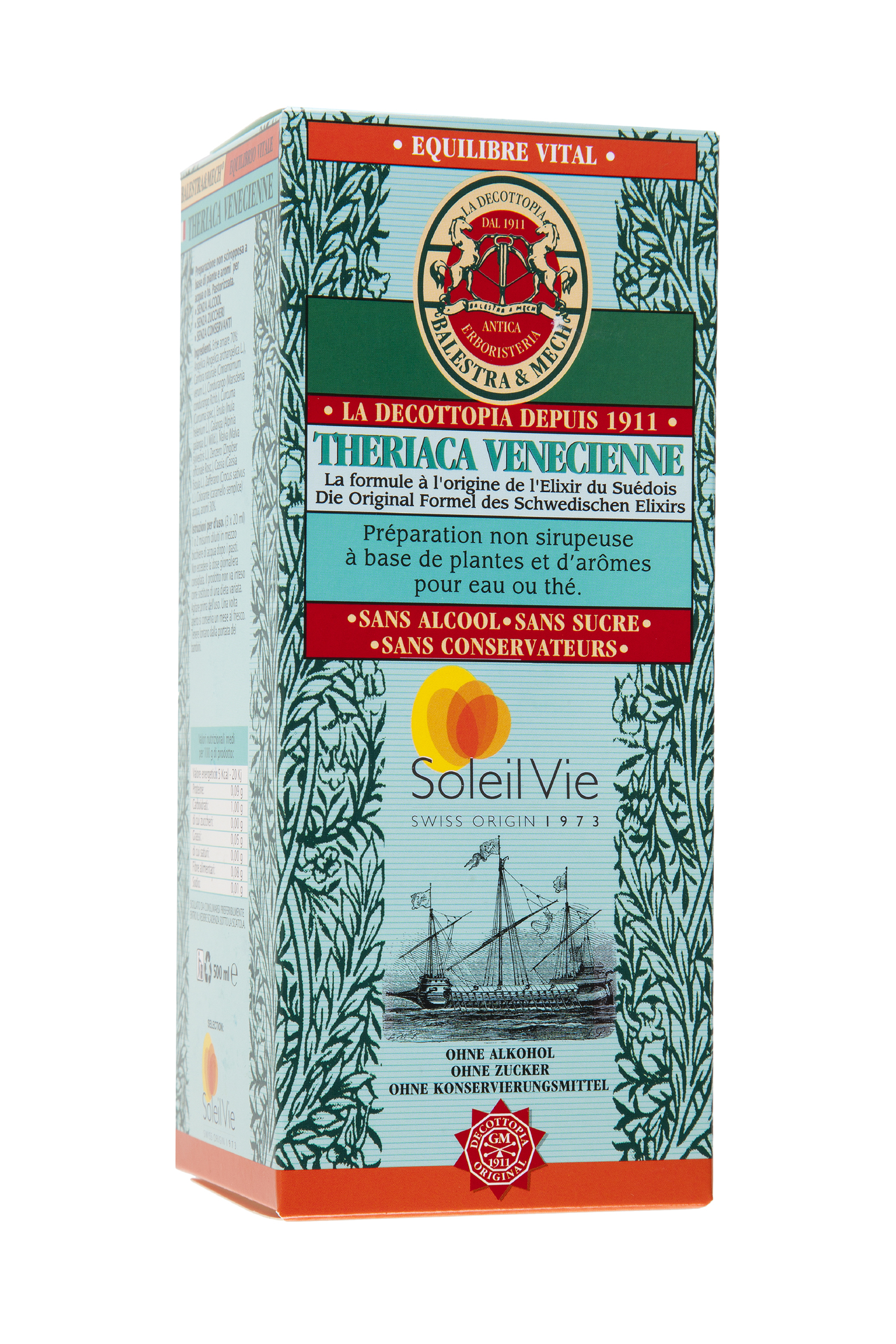 SOLEIL VIE Theriaca Vénécienne Schwedenelixir<br>500 ml, Elixier, ohne Alkohol