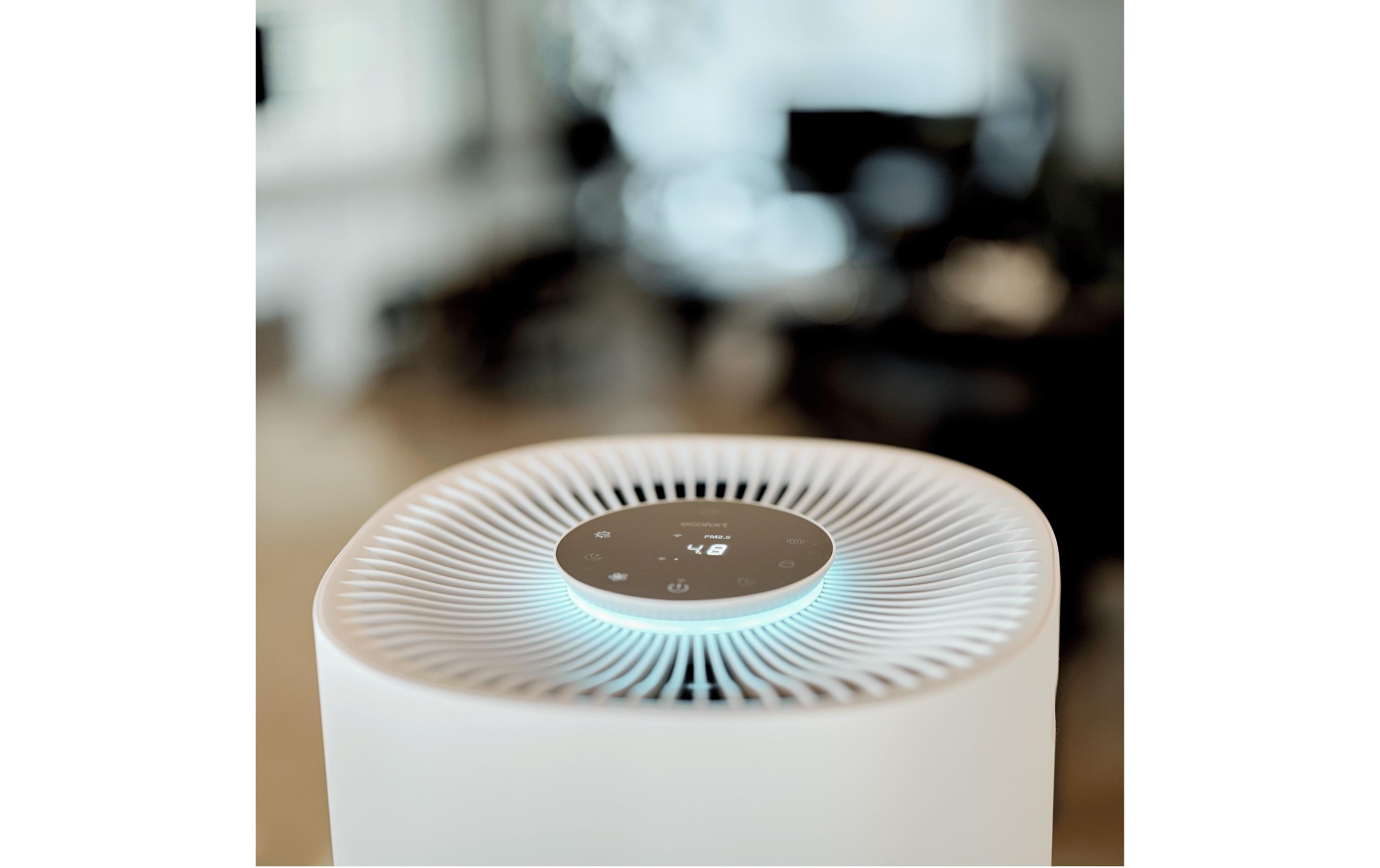 Luftreiniger ecoQ CleanAir 600+ 130 m²<br>Effektiver Luftreiniger gegen Viren, Bakterien, Pollen und Allergene