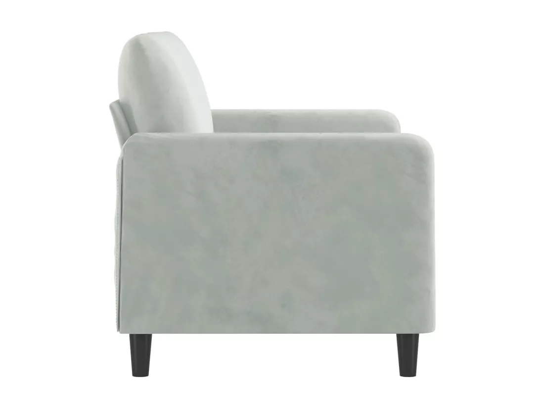 Canapé à 2 places Gris clair 120 cm Velours