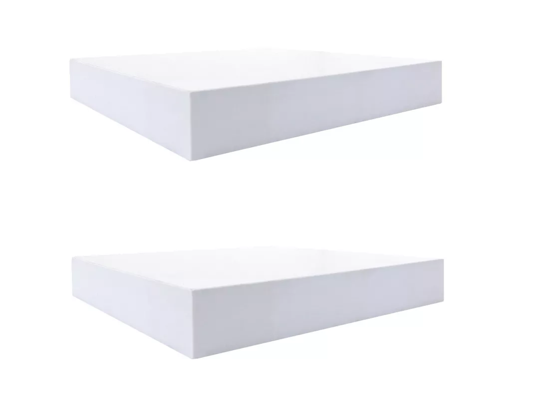 2 Étagères Blanches Bois Design Chambre Contemporaine 3,8x25x25
