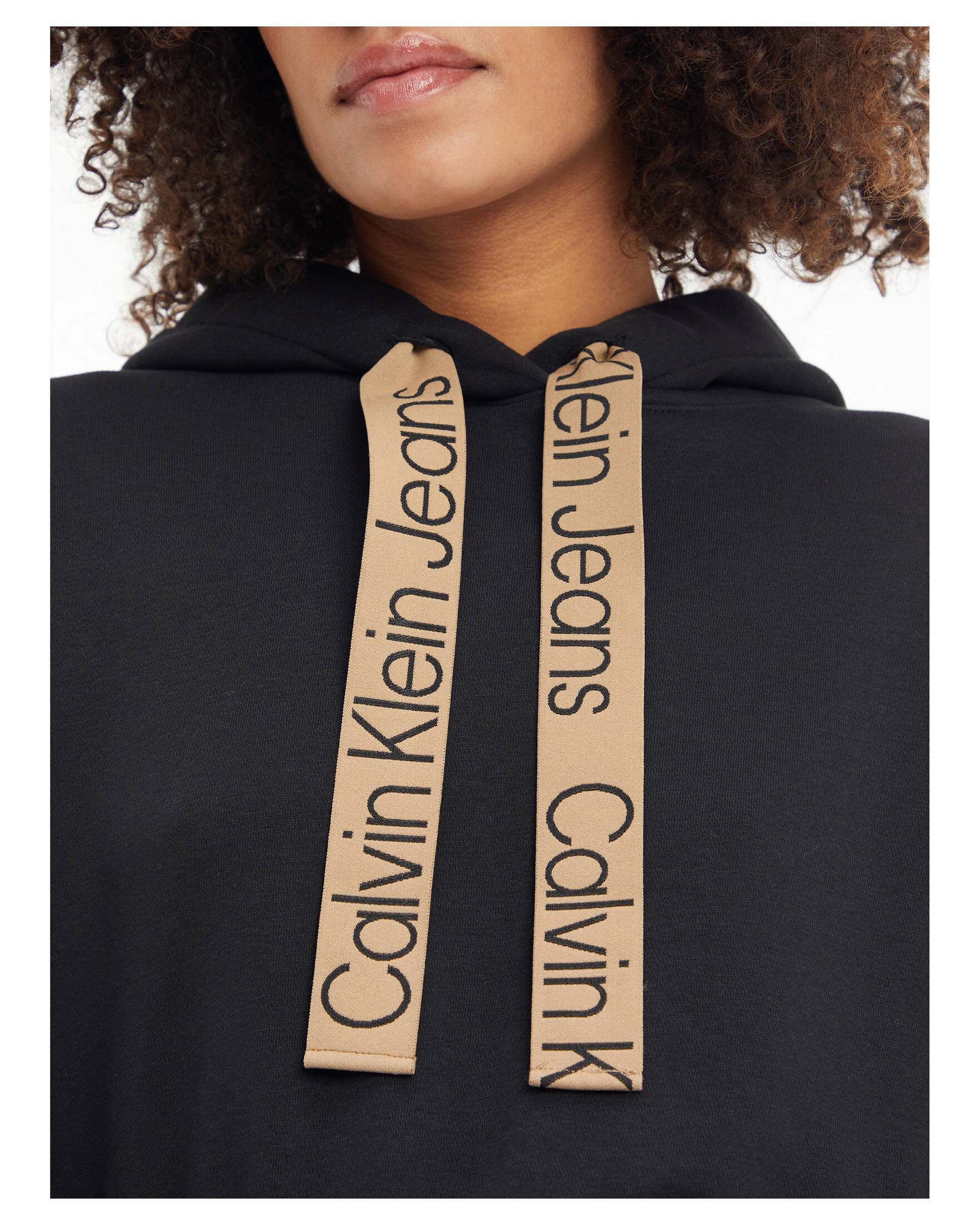 CALVIN KLEIN JEANS| Damen Sweatkleid CONTRAST DRAWCORDS HOODIE DRESS