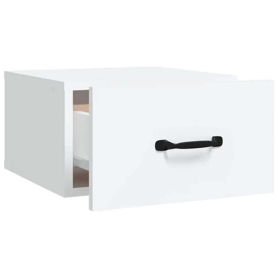vidaXL - Zwevend nachtkastjes met lade - Wit - 35x35x20 cm - Set van 2