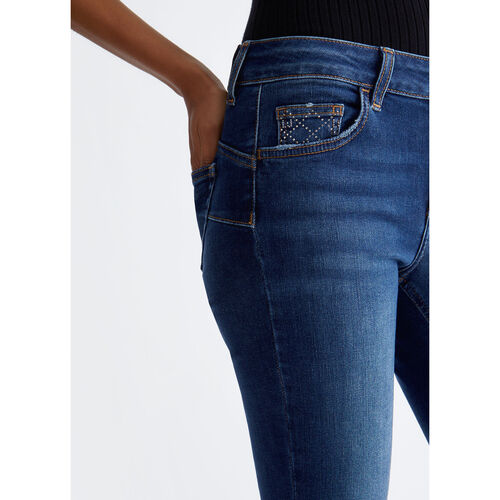 Liu Jo - Pantalón pitillo Bottom Up Azul