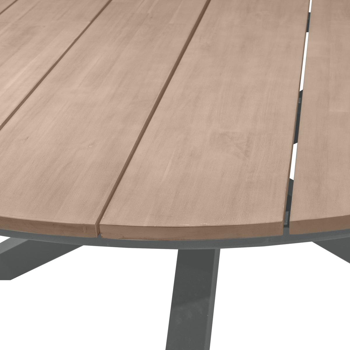 TABLE ORIENGO RONDE ACACIA GRAPHITE 8 PLACES