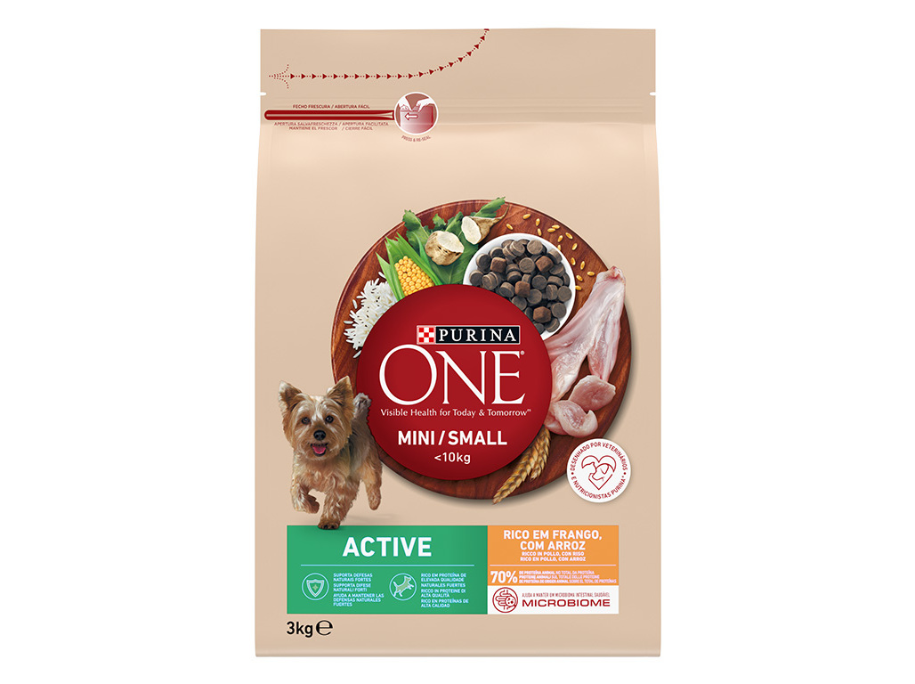 RAÇÃO PARA CÃO PURINA ONE MINI ACTIVE COM FRANGO 3KG