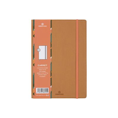 Oberthur Carmen - Carnet de notes souple A5 - ligné - 200 pages - noisette