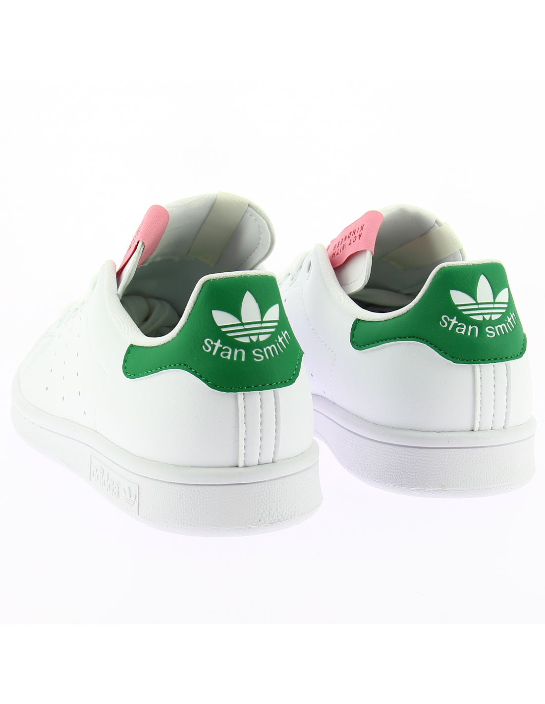 adidas sneakers femme stan smith vegan blanc vert rose