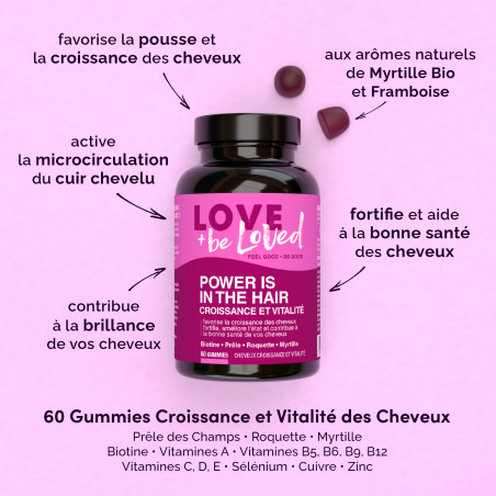 Love and be Loved Gummies Cheveux croissance et vitalité 3 mois