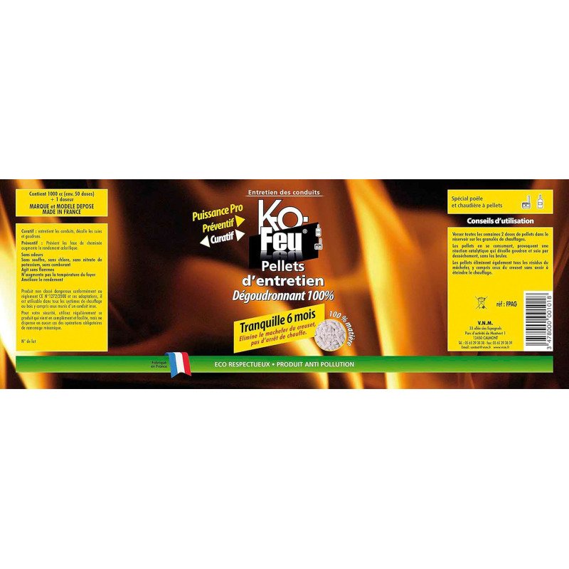 Kofeu pellets anti goudron 100% 800g