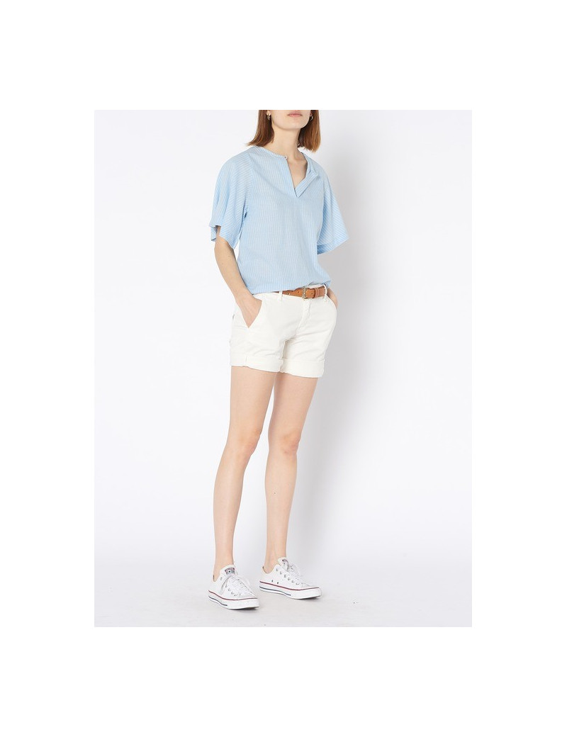PLEASE SHORT CHINO BLANC TOILE
