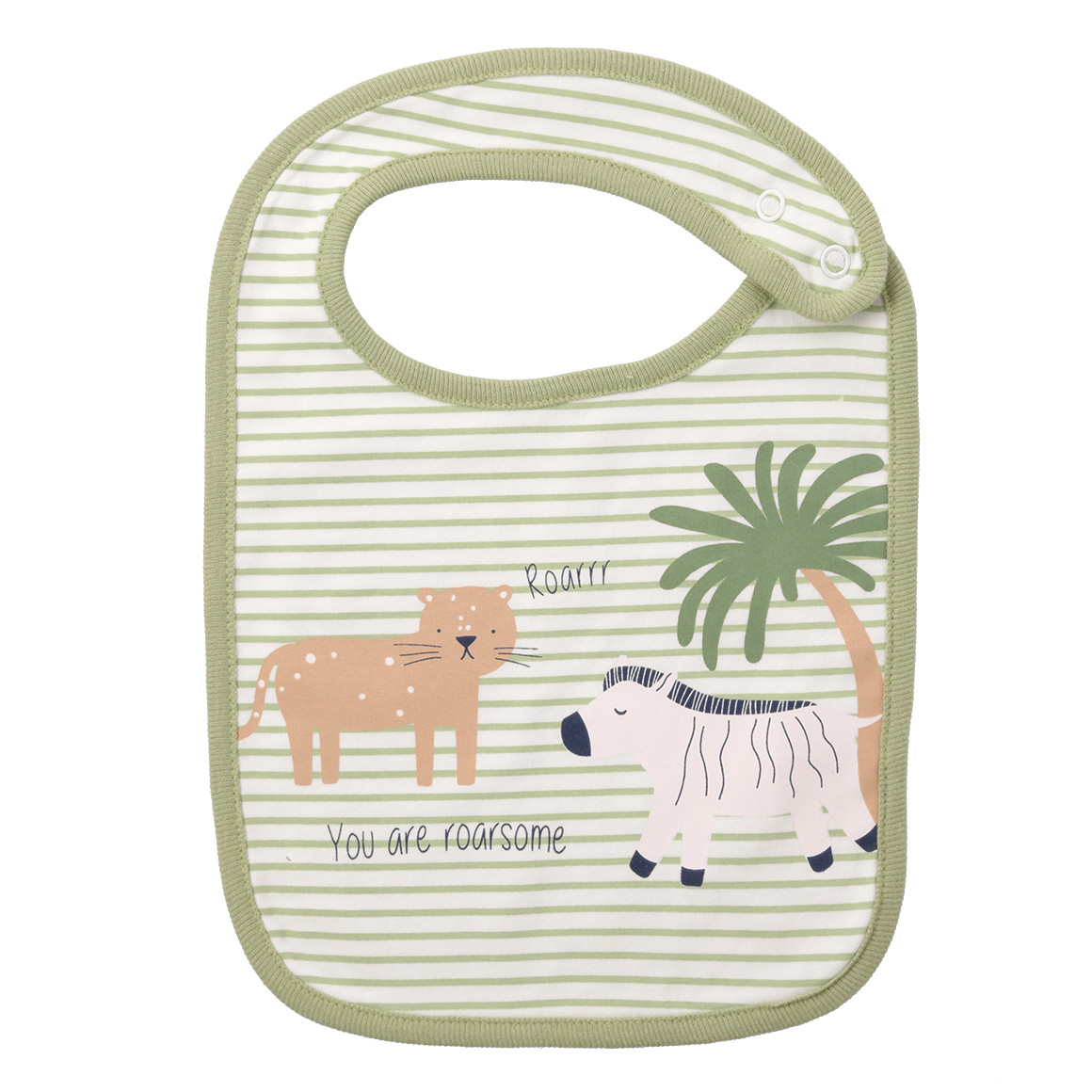 Topomini 3 Baby Lätzchen mit Motiven oliv / hellbeige / weiss