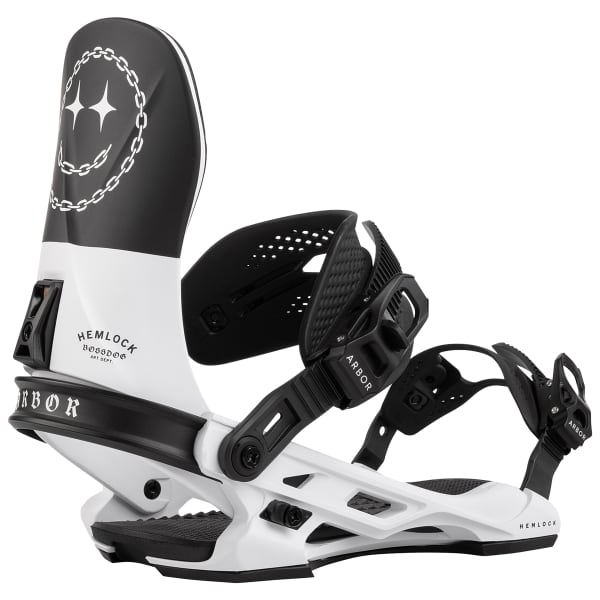 Fixation snowboard ARBOR HEMLOCK WHITE/BLACK BOSS DOG