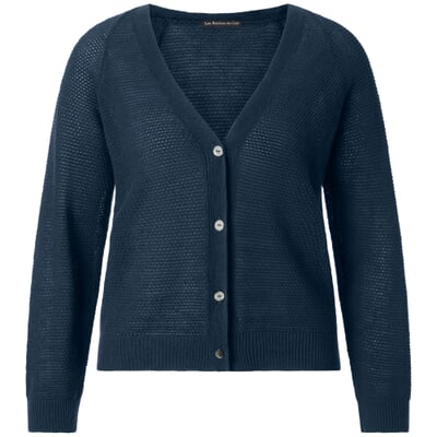 Damen-Strickjacke geknöpft, Blau