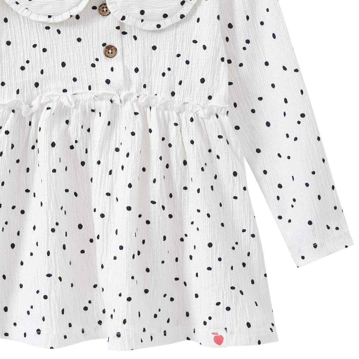 Topomini Baby Bluse mit Punkte-Allover weiss / schwarz