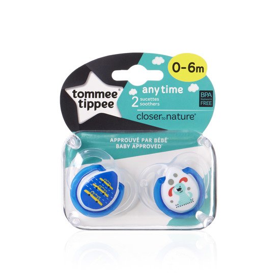 Lot de 2 sucettes Classique 0-6 mois   Aléatoire        de               Tommee Tippee