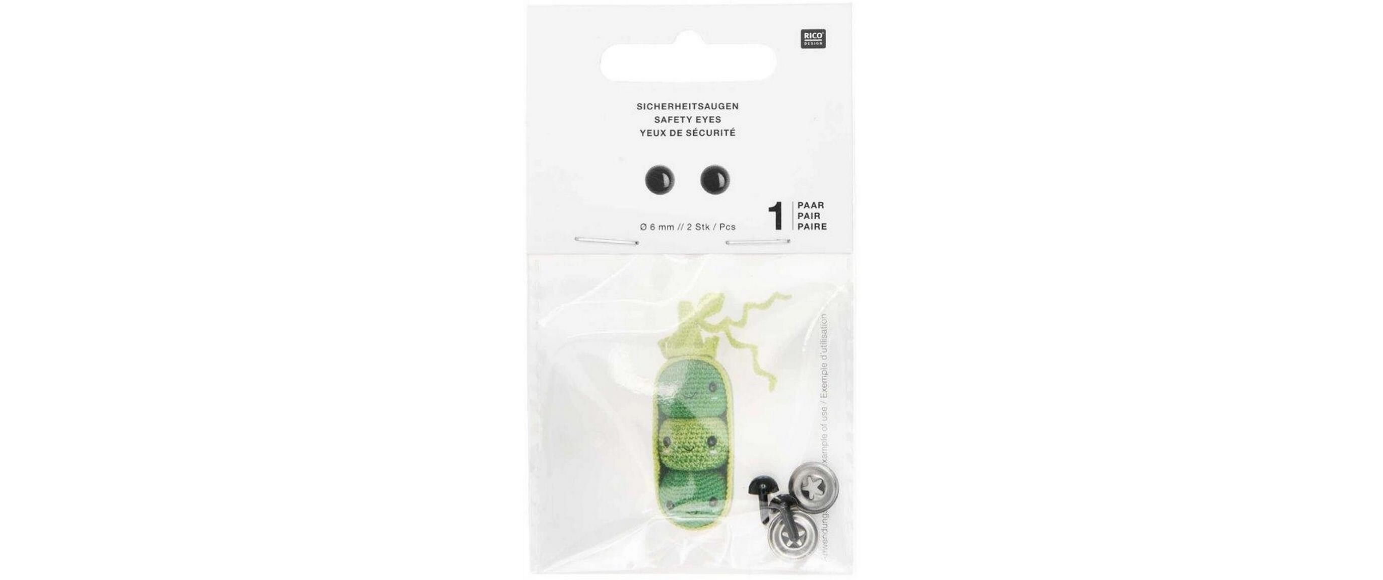 Sicherheitsaugen 6 mm 2 StückFür selbstgemachte Kuscheltiere, besonders niedlich und sicher